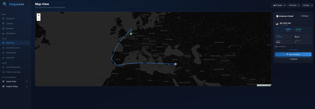 CargoLens Interactive Map View